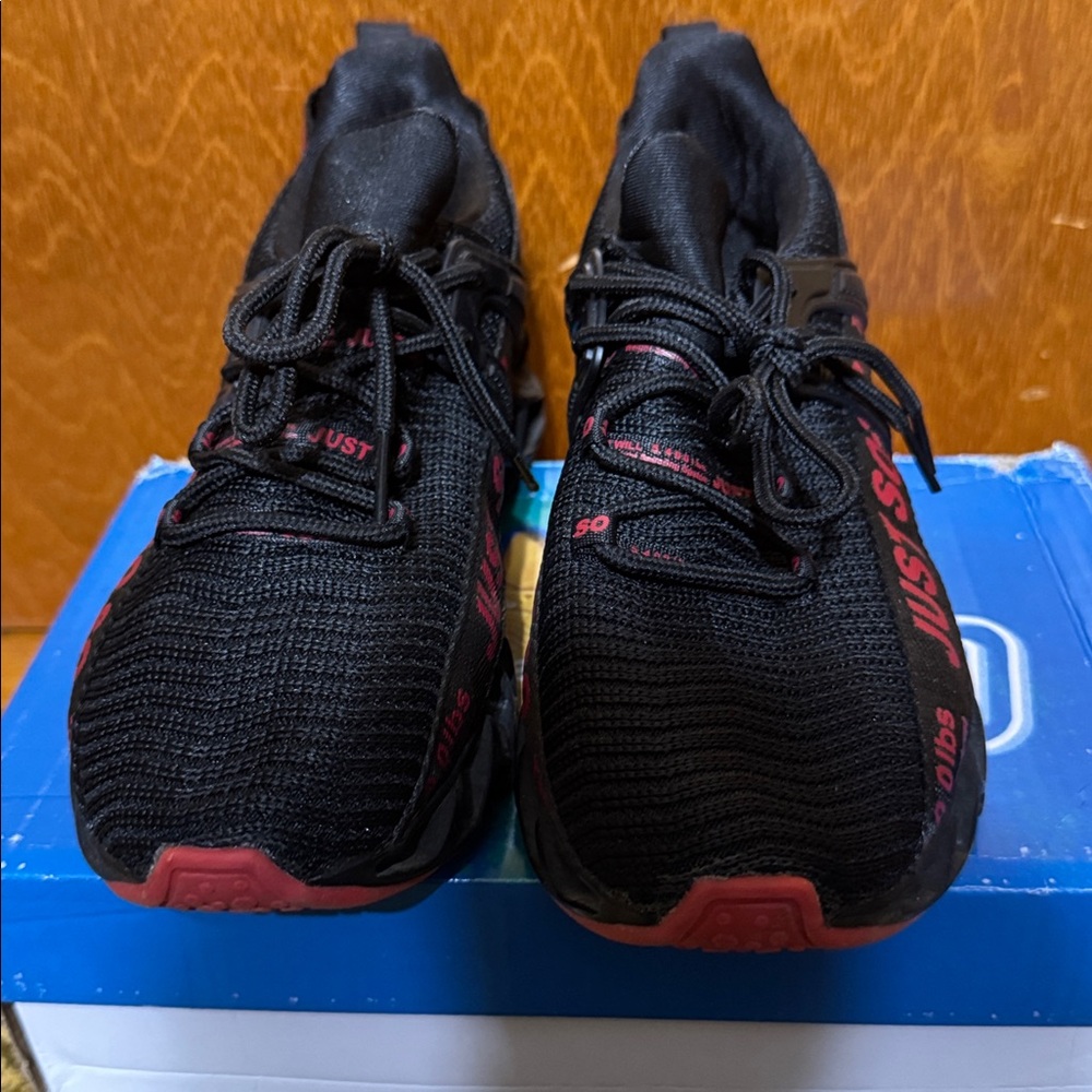 Kids Black and Red Sneakers